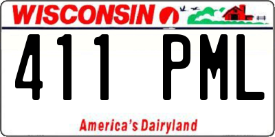 WI license plate 411PML