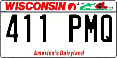 WI license plate 411PMQ