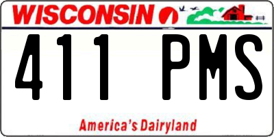 WI license plate 411PMS