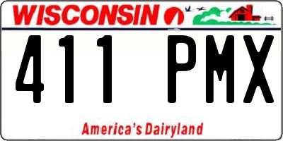 WI license plate 411PMX