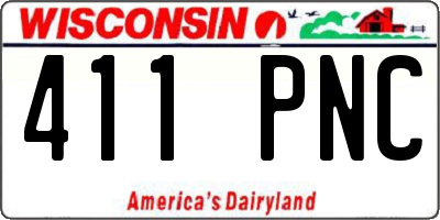 WI license plate 411PNC