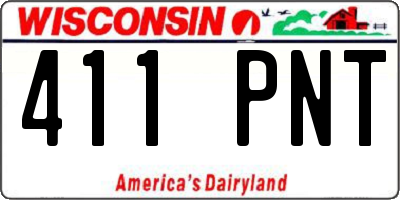 WI license plate 411PNT