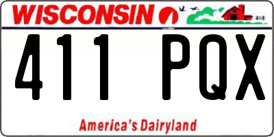 WI license plate 411PQX