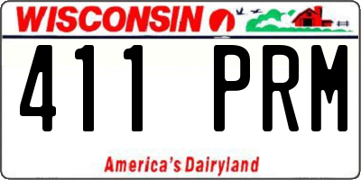 WI license plate 411PRM
