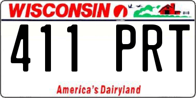 WI license plate 411PRT