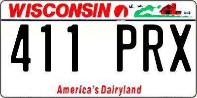 WI license plate 411PRX