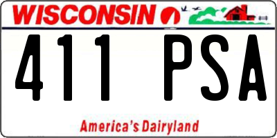 WI license plate 411PSA
