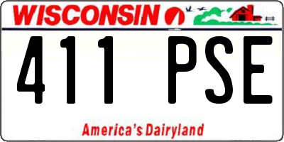 WI license plate 411PSE