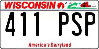 WI license plate 411PSP