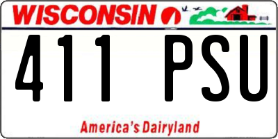 WI license plate 411PSU