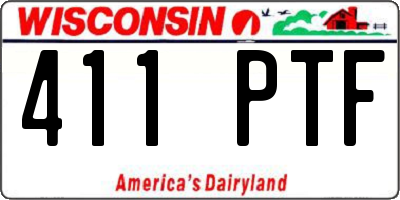 WI license plate 411PTF