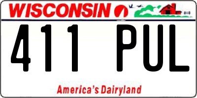 WI license plate 411PUL