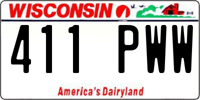 WI license plate 411PWW