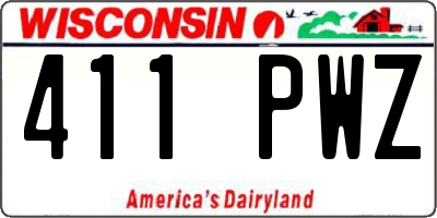 WI license plate 411PWZ