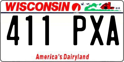 WI license plate 411PXA