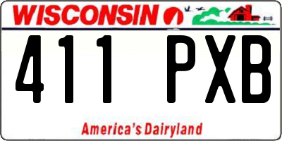 WI license plate 411PXB