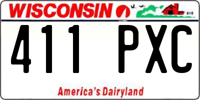 WI license plate 411PXC