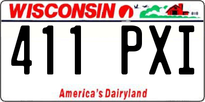 WI license plate 411PXI