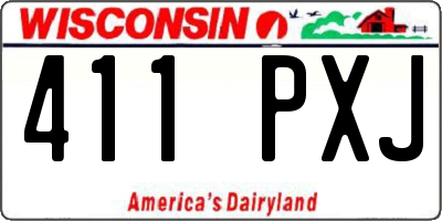 WI license plate 411PXJ