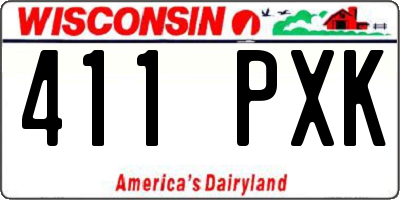WI license plate 411PXK