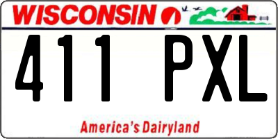 WI license plate 411PXL