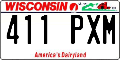 WI license plate 411PXM
