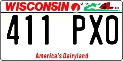 WI license plate 411PXO