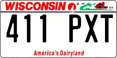 WI license plate 411PXT