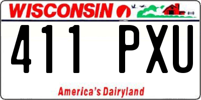 WI license plate 411PXU