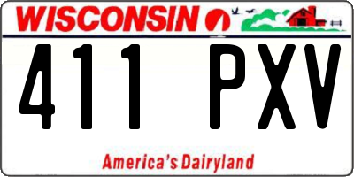 WI license plate 411PXV