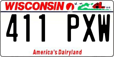 WI license plate 411PXW
