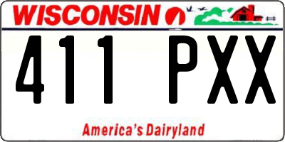 WI license plate 411PXX