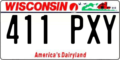 WI license plate 411PXY