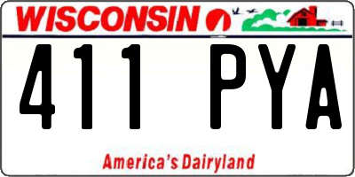 WI license plate 411PYA