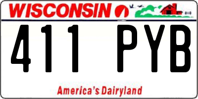 WI license plate 411PYB