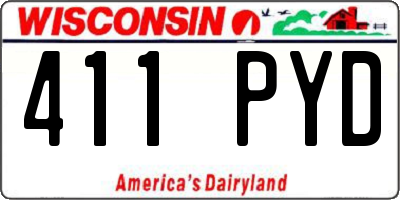 WI license plate 411PYD