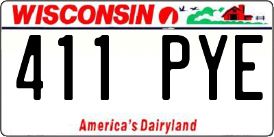 WI license plate 411PYE
