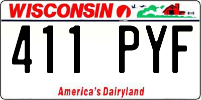 WI license plate 411PYF