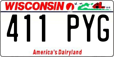 WI license plate 411PYG