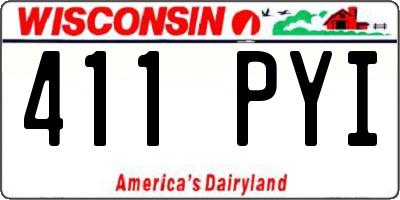 WI license plate 411PYI