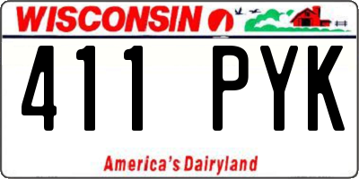 WI license plate 411PYK