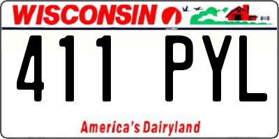 WI license plate 411PYL
