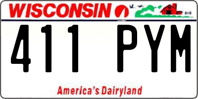 WI license plate 411PYM