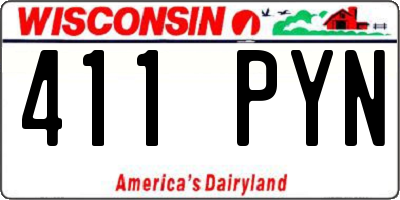 WI license plate 411PYN
