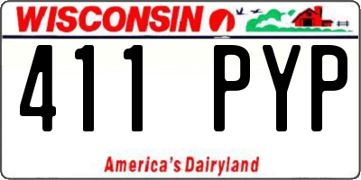 WI license plate 411PYP