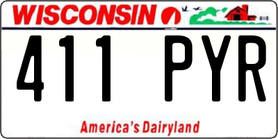 WI license plate 411PYR
