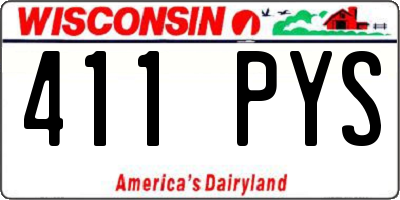 WI license plate 411PYS