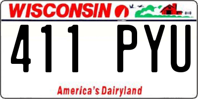 WI license plate 411PYU