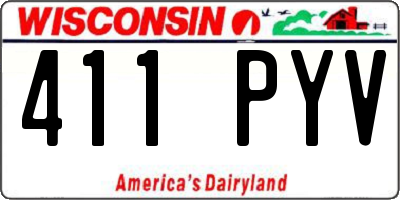 WI license plate 411PYV