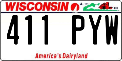 WI license plate 411PYW
